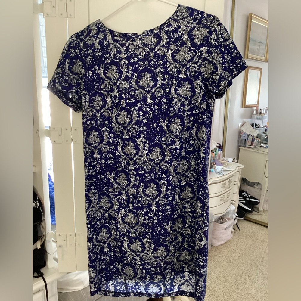 AX Paris Navy and White Dress